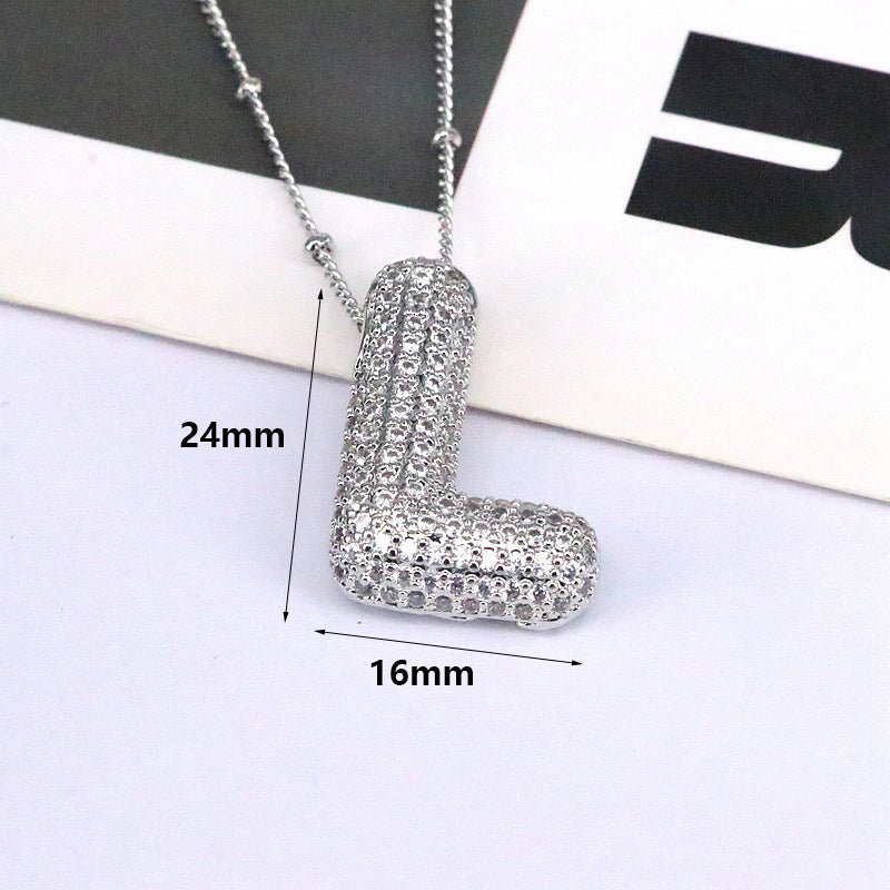 Brass Zircon Letter Pendant Necklace for Women ā Personalized & Stylish - Beauty Belliss